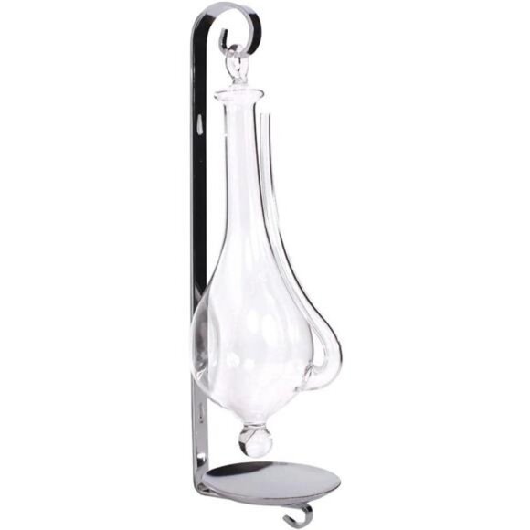 Antique Storm Glass Wall Mount Liquid Barometer with Drip Cup - Picture 3 of 4